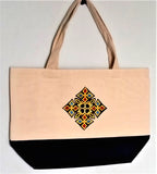 Environmental-Friendly Cotton-Canvas Tote bag with Habesha design