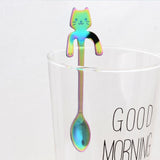 Stainless Steel Cat bear Coffee Spoons Strring Spoon long handle Teaspoon Tea Spoon Dessert scoop Tableware Gold cutlery