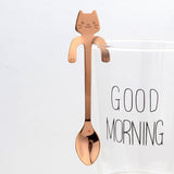Stainless Steel Cat bear Coffee Spoons Strring Spoon long handle Teaspoon Tea Spoon Dessert scoop Tableware Gold cutlery