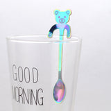 Stainless Steel Cat bear Coffee Spoons Strring Spoon long handle Teaspoon Tea Spoon Dessert scoop Tableware Gold cutlery