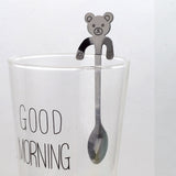 Stainless Steel Cat bear Coffee Spoons Strring Spoon long handle Teaspoon Tea Spoon Dessert scoop Tableware Gold cutlery