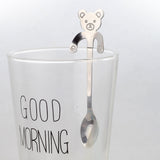 Stainless Steel Cat bear Coffee Spoons Strring Spoon long handle Teaspoon Tea Spoon Dessert scoop Tableware Gold cutlery